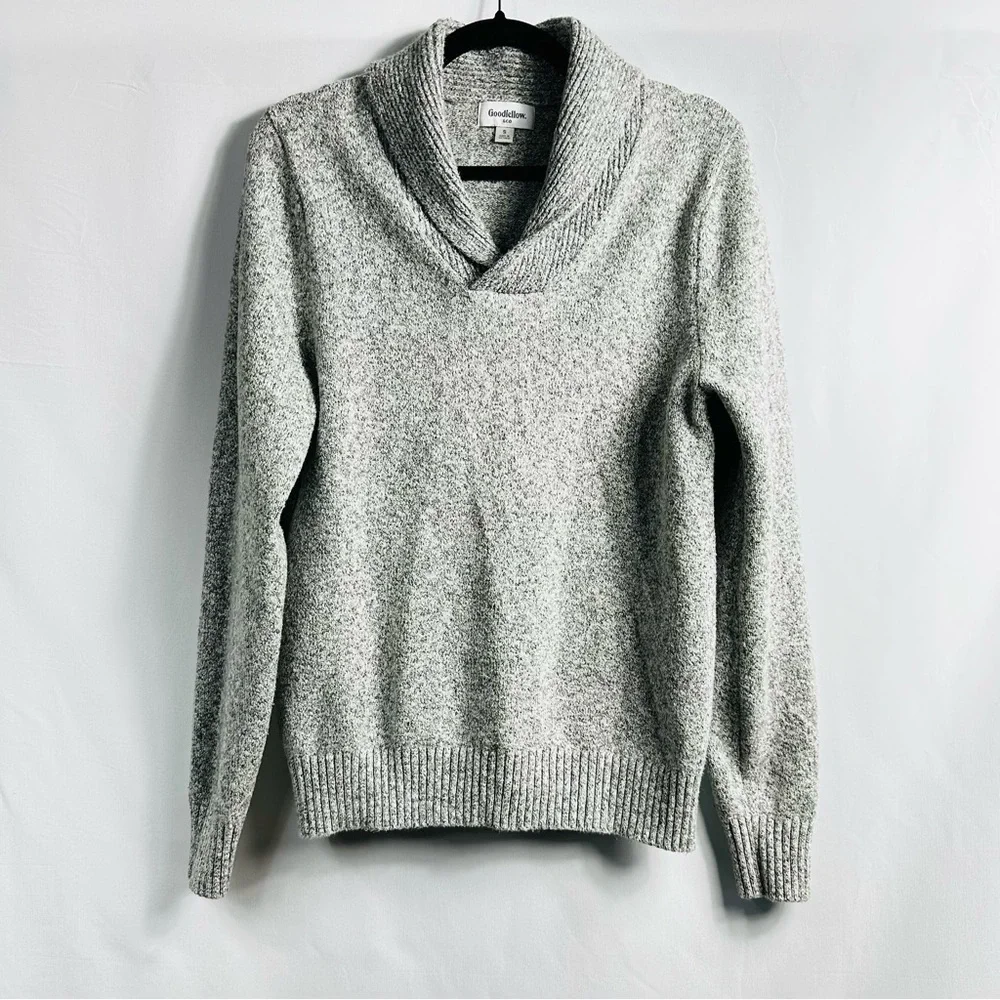 Goodfellow & Co. Men’s Sz Small Gray Shawl Collar Long Sleeve Pullover Sweater